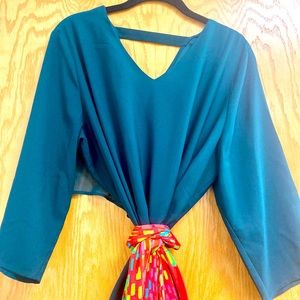 Chico’s V-Neck Tunic Top Size Large